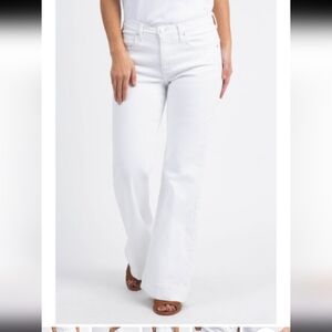Jag Jeans Women's White Jeans Kait Mid Rise Flare 8/32